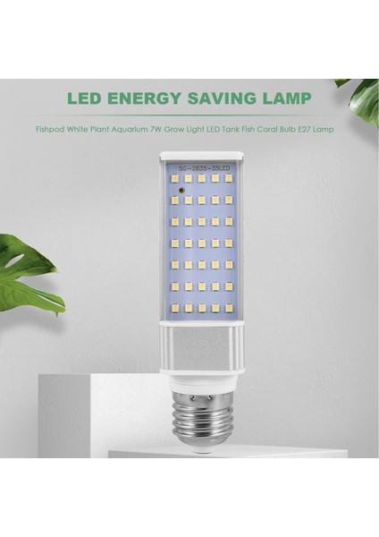 Fishpod Beyaz Bitki Akvaryumu 7W Grow Işık LED Tank Balık Mercan Ampul E27 Lamba (Yurt Dışından) fırsatları
