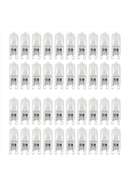 40PCS G9 Halojen Ampuller 25W Clear Halojen Lambalar Dimmable Sıcak Beyaz 2800K Avizeler Kolyeler Manzara Işıkları (Yurt Dışından)