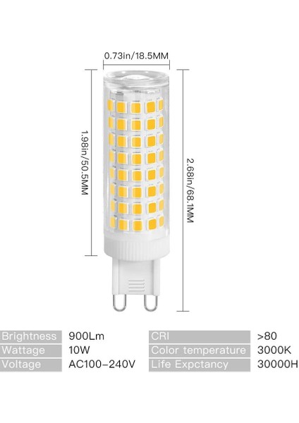 12W G9 LED Ampul Sıcak Beyaz 3000K Halojen 100W Ampul 360 ° Geniş Işın Açısı Dimlenemez 1100 Lümen 5 Adet (Yurt Dışından) modelleri