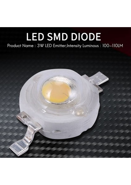 500 Adet Yüksek Güç 2 Pin 3W Sıcak Beyaz LED Boncuk Yayıncıları 100-110LM (Yurt Dışından) modelleri