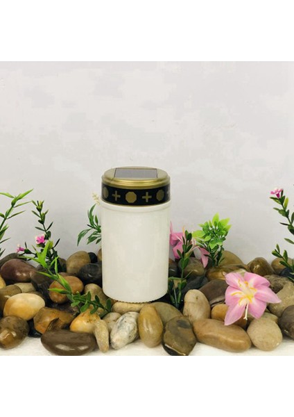 Mezarlık Için Beyaz Mezar Mum Aydınlatma ile Mezar Güneş Işıkları LED Mezar Işık 8 Adet (Yurt Dışından) fırsatları