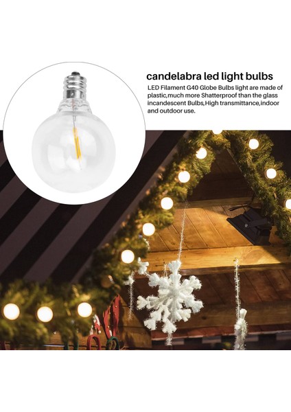 3pcs G40 LED Yedek Ampuller E12 Vidalı Taban Kırpılmaz LED Globe Ampulleri Güneş Dize Işıkları Için Sıcak Beyaz (Yurt Dışından) fırsatları