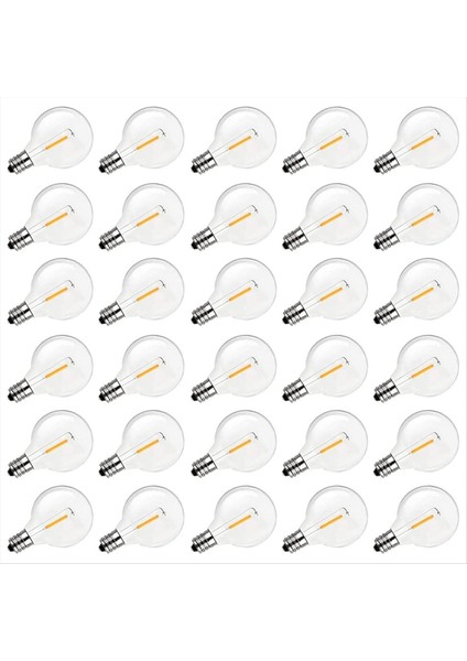 G40 LED Yedek Ampuller E12 Vidalı Taban Açık Telli Işıklar Sıcak Beyaz 30 Paketi Için (Yurt Dışından)