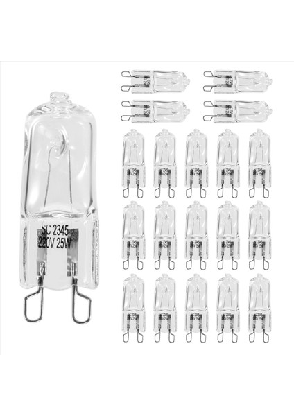 20PCS G9 Halojen Ampuller 25W Clear Halojen Lambalar Dimmable Sıcak Beyaz 2800K Avizeler Kolyeler Manzara Işıkları (Yurt Dışından) fiyatları