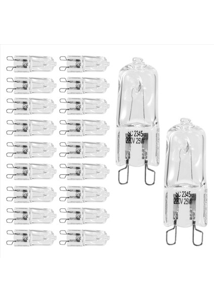 20PCS G9 Halojen Ampuller 25W Clear Halojen Lambalar Dimmable Sıcak Beyaz 2800K Avizeler Kolyeler Manzara Işıkları (Yurt Dışından) modelleri