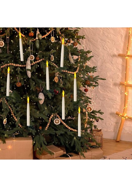 Asma Alevsiz Mumlar Asma Alevsiz Konik Mumlar LED Mumlar Sıcak Işık Noel Mumları Beyaz A (Yurt Dışından) fiyatları