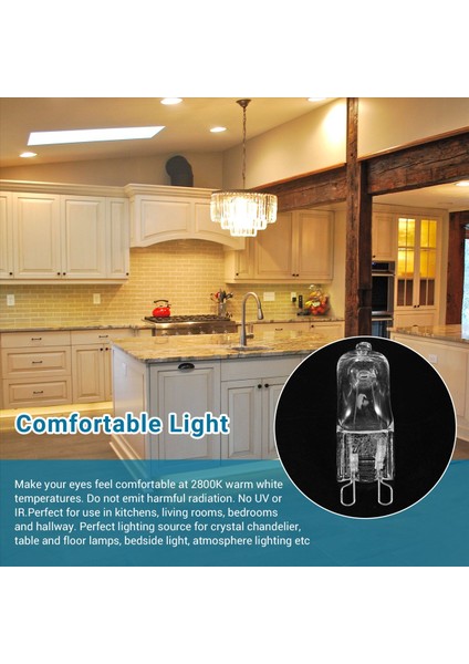 20PCS G9 Halojen Ampuller 25W Clear Halojen Lambalar Dimmable Sıcak Beyaz 2800K Avizeler Kolyeler Manzara Işıkları (Yurt Dışından) fırsatları