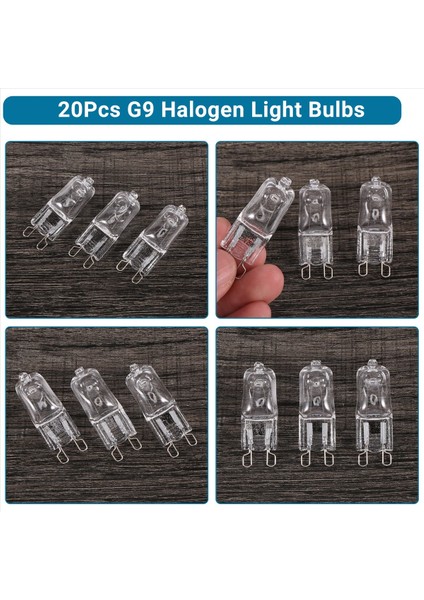 20PCS G9 Halojen Ampuller 25W Clear Halojen Lambalar Dimmable Sıcak Beyaz 2800K Avizeler Kolyeler Manzara Işıkları (Yurt Dışından) indirimleri