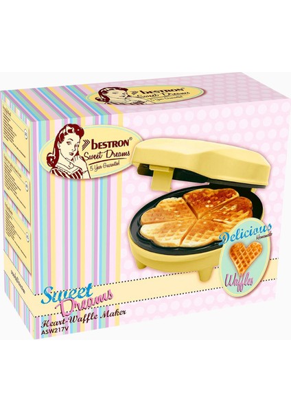 Retro Kalp Şeklinde Waffle Makinesi 700 W modelleri
