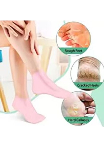 Silikon Nemlendirici Spa Jeli Topuk Çorap 1 Çift Ayak Bakımı Çorap Yumuşak Cilt Koruma