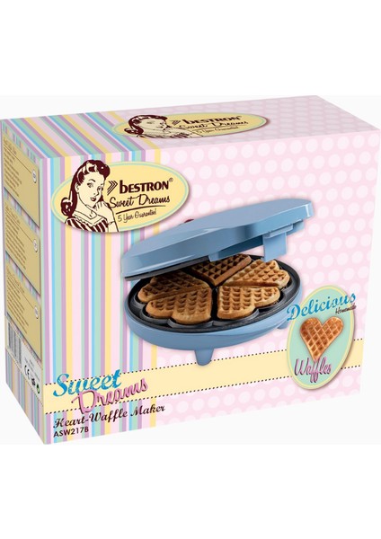 Retro Kalp Şeklinde Waffle Makinesi 700 W fiyatları