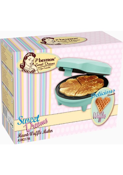 Retro Kalp Şeklinde Waffle Makinesi 700 W modelleri