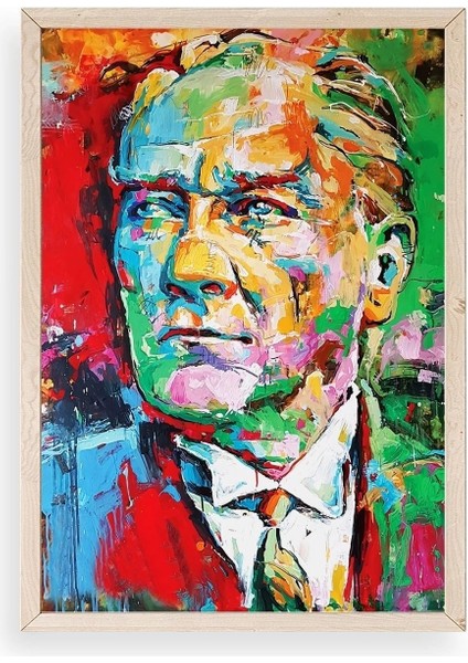 Atatürk Ahşap Çerçeveli Tablo 30 x 42