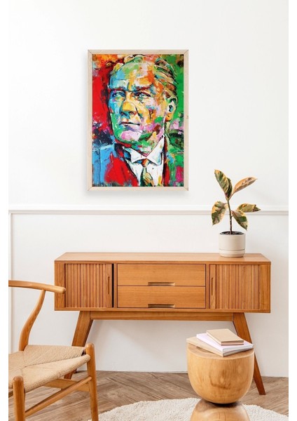 Atatürk Ahşap Çerçeveli Tablo 30 x 42 fiyatları