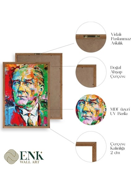 Atatürk Ahşap Çerçeveli Tablo 30 x 42 fırsatları