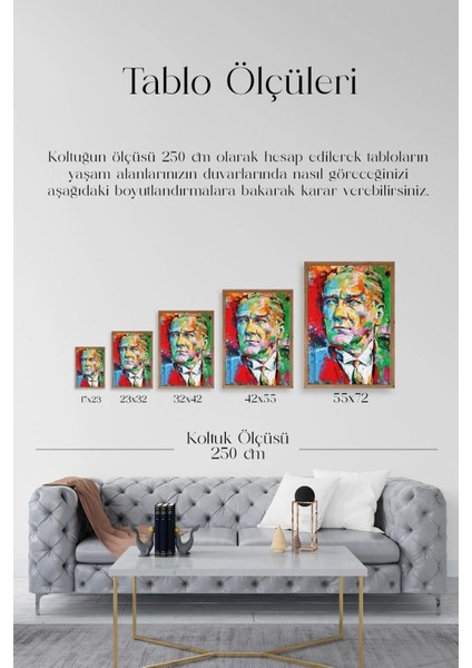 Atatürk Ahşap Çerçeveli Tablo 30 x 42 indirimleri