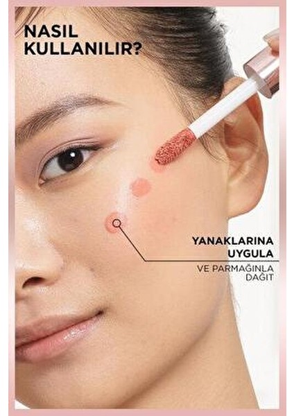 Lumi Blush Likit Allık 627 Glowy Warm Peach Yüksek Pigmentasyon ve Işıltılı Bitiş