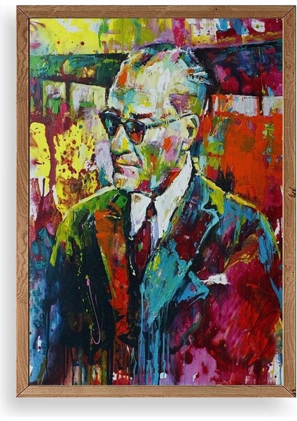 Atatürk Ahşap Çerçeveli Tablo 30 x 42