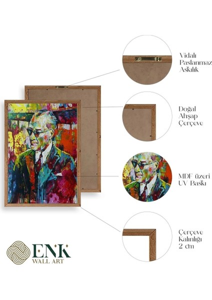 Atatürk Ahşap Çerçeveli Tablo 30 x 42 fırsatları