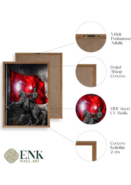 Atatürk Ahşap Çerçeveli Tablo 23 x 30 fırsatları