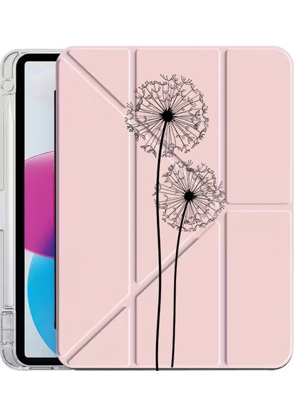 iPad 10.2 (8.nesil) Kılıf Desenli Uyku Modlu Kalem Bölmeli Standlı Platycarpum