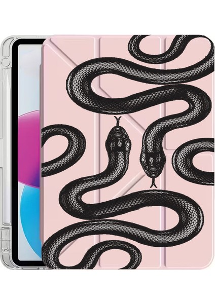 iPad 10.2 (8.nesil) Kılıf Desenli Uyku Modlu Kalem Bölmeli Standlı Akrabalarım