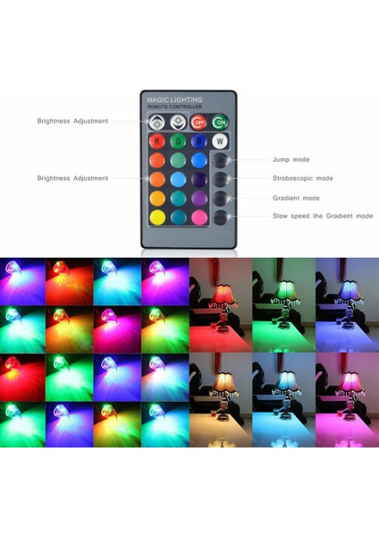 3W Akıllı E12 Rgb LED Renkli Değişiklik 24 Mum Uzaktan Kumanda Düğmesi Şeffaf Abajur (Yurt Dışından) modelleri