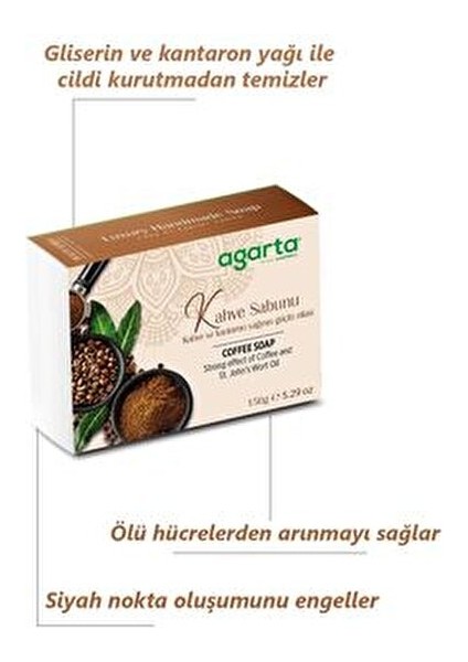 Doğal El Yapımı Kahve Sabunu 150 gr Doğal Malzemelerle Zenginleştirilmiş Cilt Bakımı fırsatları