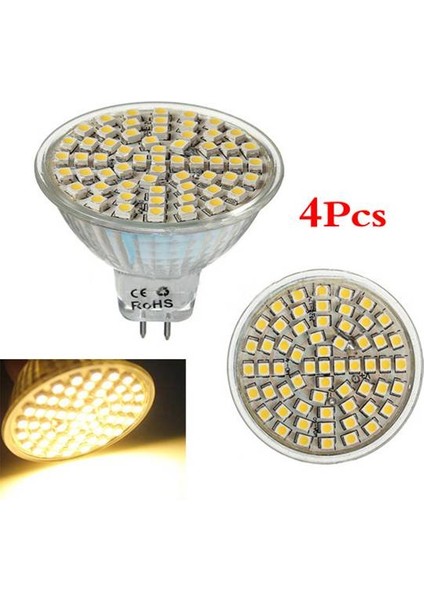 4x MR16 Gu5 3 60 Smd 3528 LED 4W Sıcak Beyaz Spot Işık Lambası Ampul 12V (Yurt Dışından)