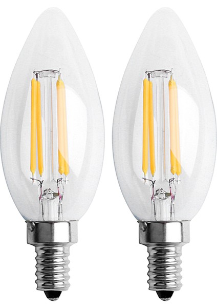 2x Dimmable E12 4W Cob Cob Edison Mum Flame Filament LED Ampul Lambası 10 x 3 5cm (Yurt Dışından)