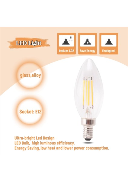 Dimmabable E12 4W Cob Cob Edison Mum Flame Filament LED Ampul Lambası 10*3 5cm (Yurt Dışından) fırsatları