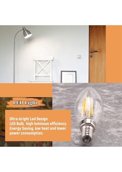 Dimmabable E12 4W Cob Cob Edison Mum Flame Filament LED Ampul Lambası 10*3 5cm (Yurt Dışından) indirimleri