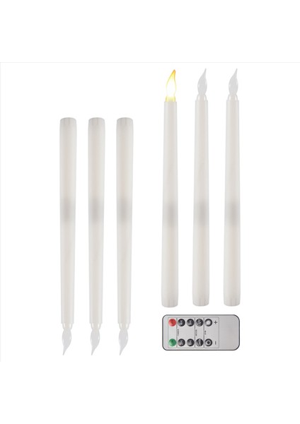 6pcs 10 Anahtarlı Uzak Zamanlayıcı ile Titreyen Alevsiz Konik Mumlar Pille Çalıştırılan LED Şamdan Pencere Mumları (Yurt Dışından) indirimleri