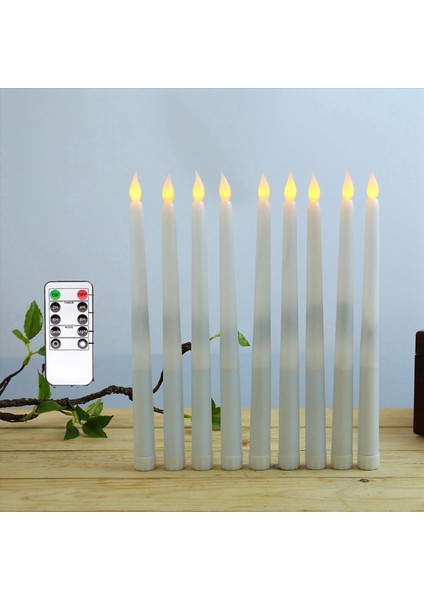 12 Adet 10 Anahtarlı Uzak Zamanlayıcı ile Titreyen Alevsiz Konik Mumlar Pille Çalıştırılan LED Şamdan Pencere Mumları (Yurt Dışından) fiyatları