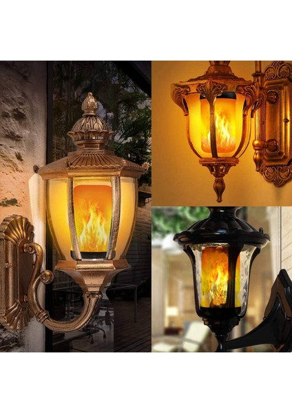 4x LED Flame Effect Ampul E27 Dekoratif Titreyen Gerçekçi Ateş Işıkları Ampul Festival Dekorasyon Lambası White-E (Yurt Dışından) fiyatları