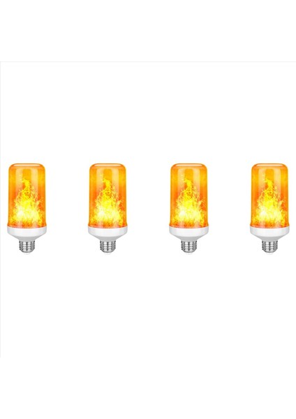 4x LED Flame Effect Ampul E27 Dekoratif Titreyen Gerçekçi Ateş Işıkları Ampul Festival Dekorasyon Lambası White-E (Yurt Dışından) fırsatları