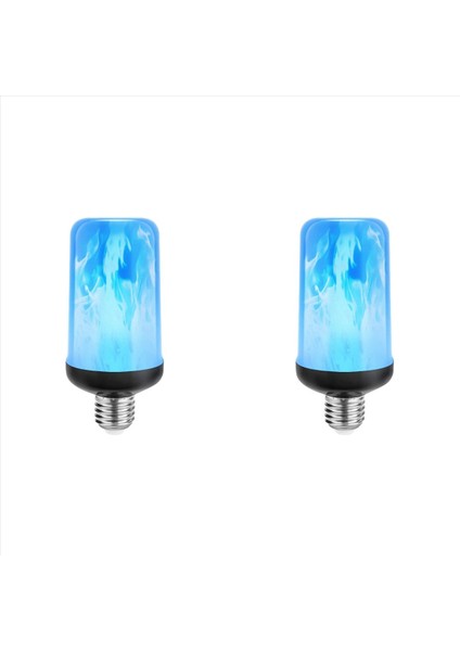 2x LED Flame Effect Ampul E27 Dekoratif Titreyen Gerçekçi Ateş Işıkları Ampul Festival Dekorasyon Lambası Black-C (Yurt Dışından)