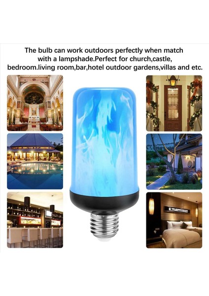 2x LED Flame Effect Ampul E27 Dekoratif Titreyen Gerçekçi Ateş Işıkları Ampul Festival Dekorasyon Lambası Black-C (Yurt Dışından) modelleri