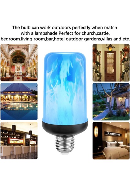 LED Flame Effect Ampul E27 Dekoratif Titreyen Gerçekçi Ateş Işıkları Ampul Festival Dekorasyon Lambası Black-C (Yurt Dışından) modelleri