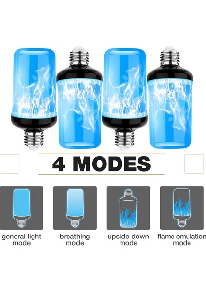 LED Flame Effect Ampul E27 Dekoratif Titreyen Gerçekçi Ateş Işıkları Ampul Festival Dekorasyon Lambası Black-C (Yurt Dışından) fırsatları