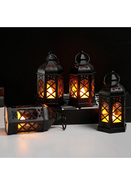 Retro Masaüstü Lamba Atmosfer Dekorasyon Altıgen Rüzgar Lambası Mum Lambası LED Rüzgar Lambası Taşınabilir At Lambası (Yurt Dışından) modelleri