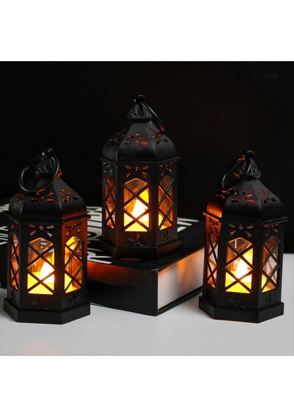 Retro Masaüstü Lamba Atmosfer Dekorasyon Altıgen Rüzgar Lambası Mum Lambası LED Rüzgar Lambası Taşınabilir At Lambası (Yurt Dışından) fırsatları