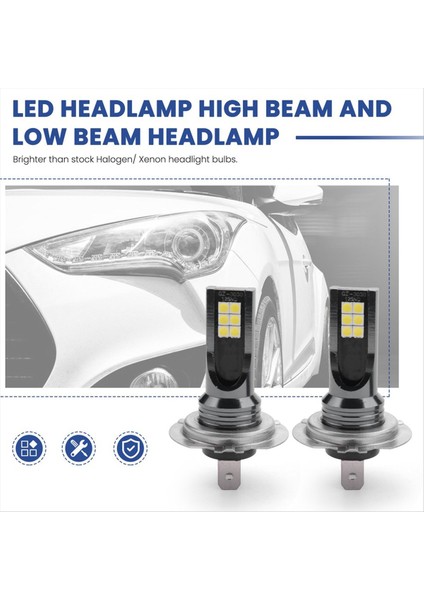 2pcs Ön Sis Kanbus Ampul H7 12SMD LED Sis Lambası Ampul Dönüşümü 1000LM 6000K Beyaz Işık Ampulü (Yurt Dışından) modelleri