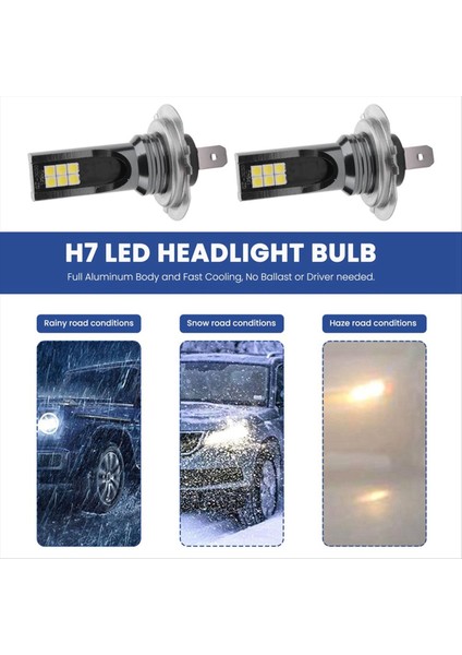 2pcs Ön Sis Kanbus Ampul H7 12SMD LED Sis Lambası Ampul Dönüşümü 1000LM 6000K Beyaz Işık Ampulü (Yurt Dışından) indirimleri