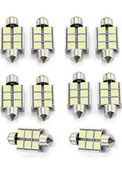 10 x 36MM 5050 Smd 6 Canbus LED Festousun Kumu Pum Lamp Araç Beyaz (Yurt Dışından)