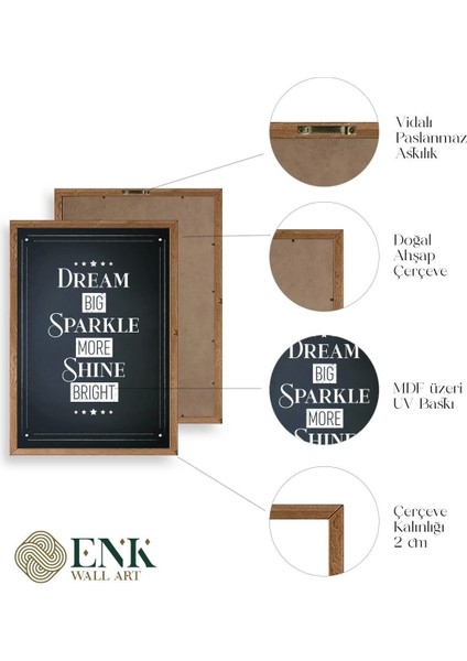 Motto Ahşap Çerçeveli Tablo 30 x 42 fırsatları