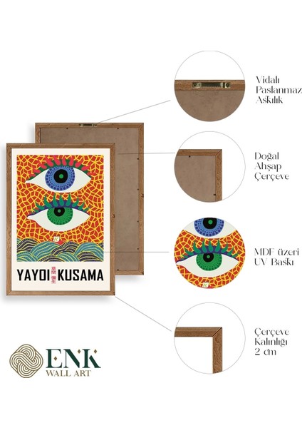 Yayoi Kusama Ahşap Çerçeveli Tablo 30 x 42 fırsatları