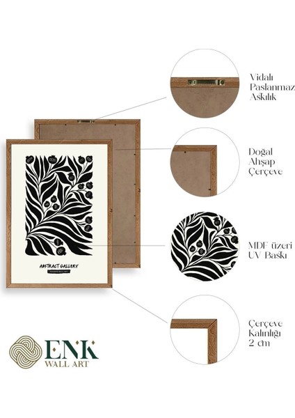 Soyut Ahşap Çerçeveli Tablo 30 x 42 fırsatları