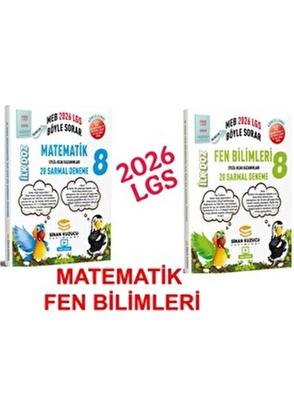 8.sınıf Matematik + Fen Bilimleri 2026 LGS Sarmal Branş Deneme Seti fiyatları