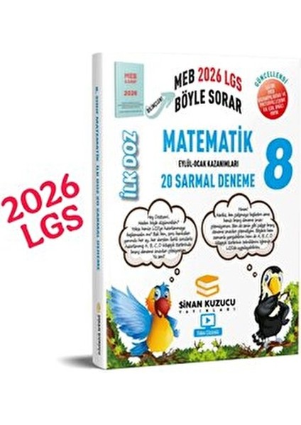8.sınıf Matematik + Fen Bilimleri 2026 LGS Sarmal Branş Deneme Seti modelleri